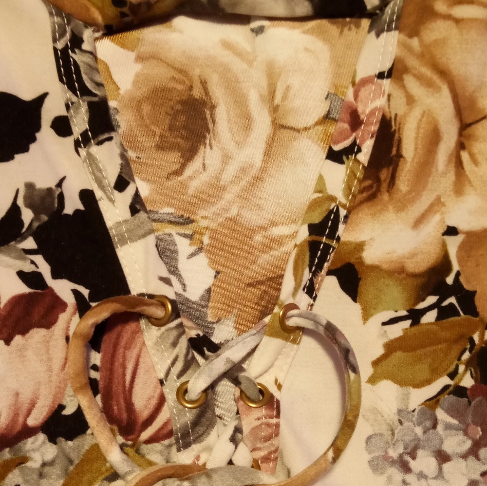 A floral dress with a tie top